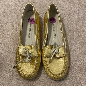 Gold metallic Michael Kors loafers size 8.5